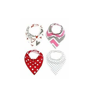 Set of 4 cotton snap back bandana bibs